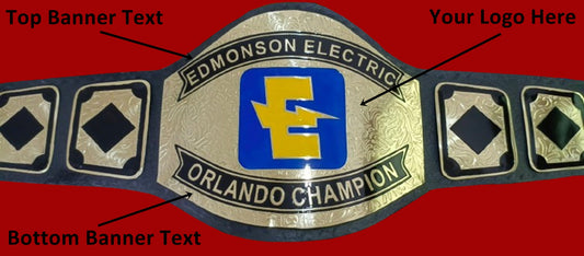 Custom Name and E Spark Logo Wrestling Championship Belt - Customize Wrestling Belts