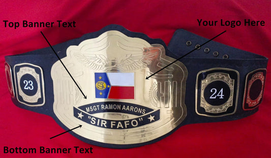 Custom Name and Flag Logo Wrestling Championship Belt - Ex Race Gear