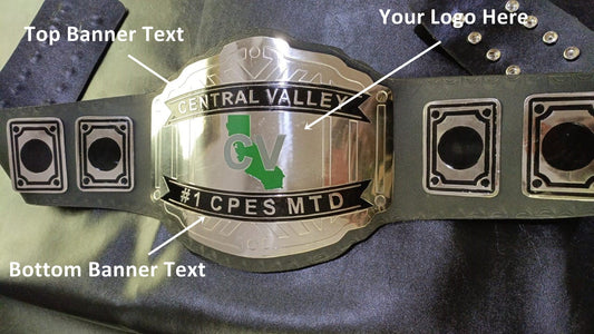 Custom Name and CV Map Logo Wrestling Championship Belt - Customize Wrestling Belts