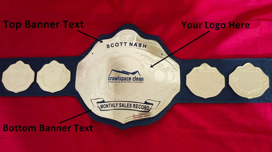 Custom Name and Crwal Space Clean Logo Wrestling Championship Belt - Customize Wrestling Belts