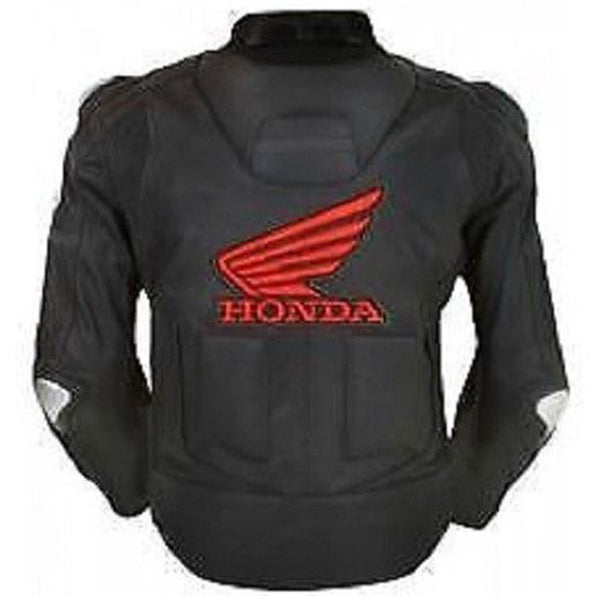 Black Honda Motorbike Style Leather Jacket 3A MOTO LEATHER