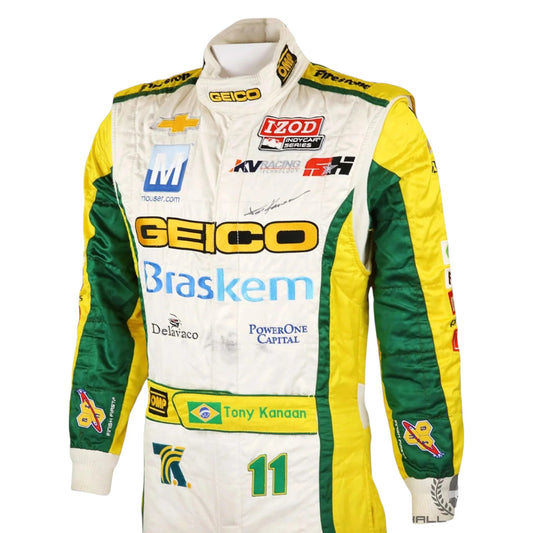 2012 Tony Kanaan Signed Race Suit - IndyCar KV Racing Rustle Racewears