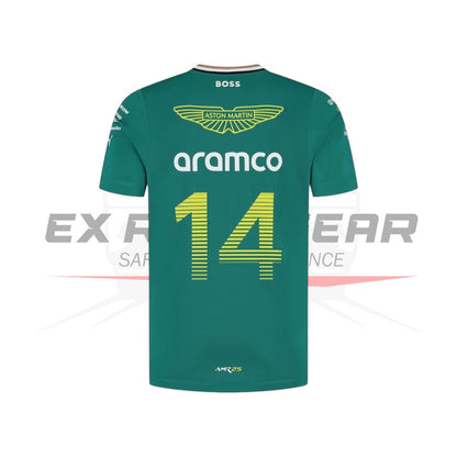 Aston Martin Aramco Cognizant F1 2025 Fernando Alonso Team Driver T-Shirt Ex Race Gear