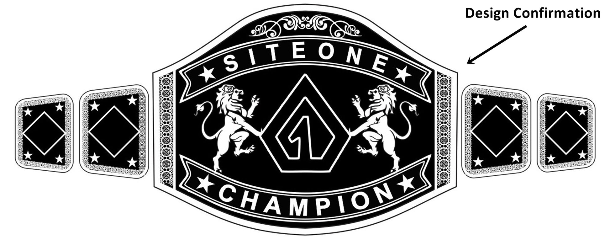 Custom Name and One Triangle Logo Wrestling Championship Belt poshleathers-14b7