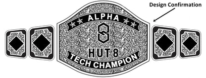 Custom Name and Hut 8 Logo Wrestling Championship Belt poshleathers-14b7