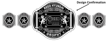 Custom Name and Reed Hyundai Logo Wrestling Championship Belt poshleathers-14b7