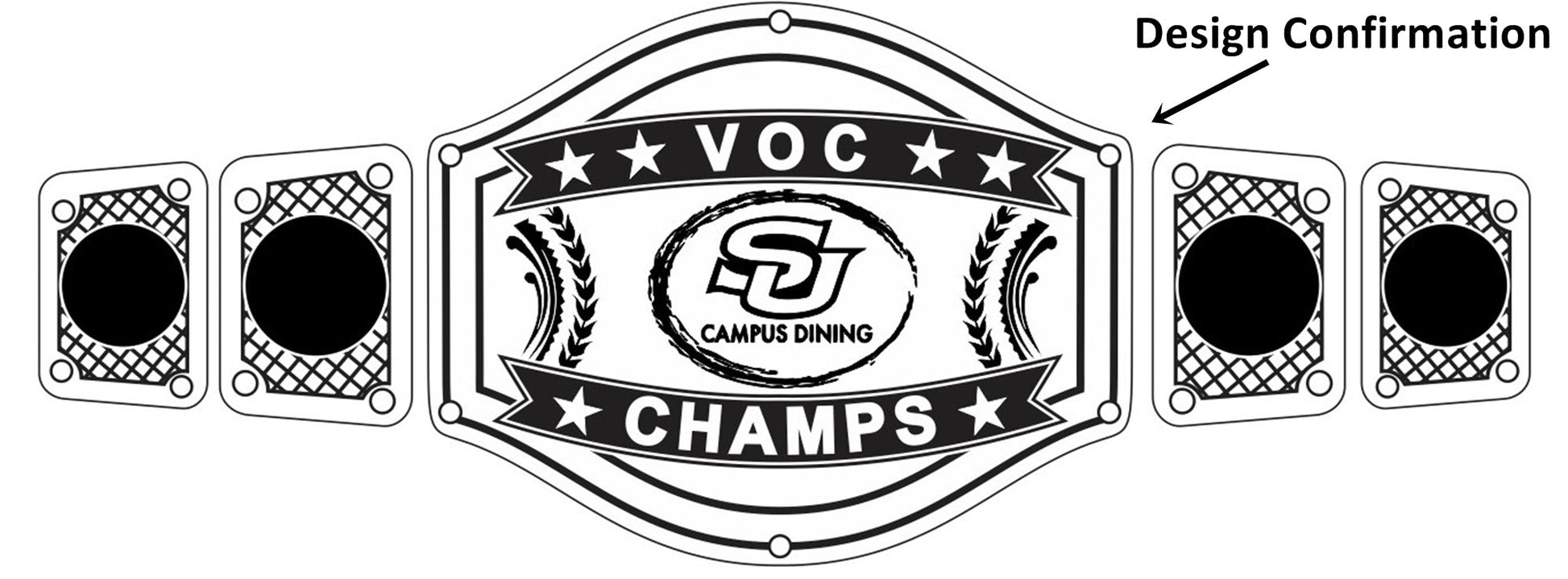 Custom Name and SU Campus Dining Logo Wrestling Championship Belt poshleathers-14b7