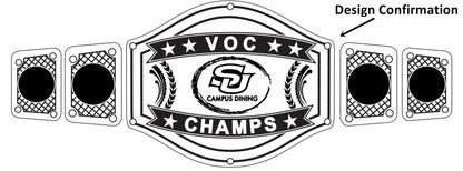 Custom Name and SU Campus Dining Logo Wrestling Championship Belt poshleathers-14b7