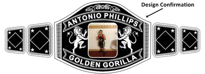 Custom Name and Kids Picture Logo Wrestling Championship Belt poshleathers-14b7
