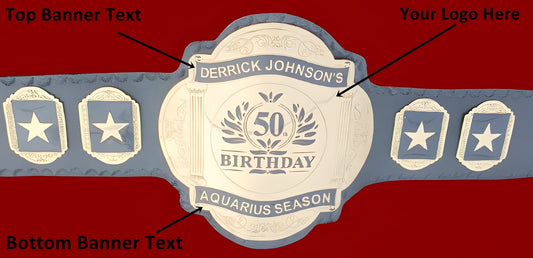 Custom 50th Birthday Logo Wrestling Championship Belt Customize Wrestling Belts