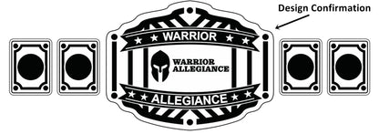 Custom Name and Warrior Allegiance Logo Wrestling Championship Belt poshleathers-14b7