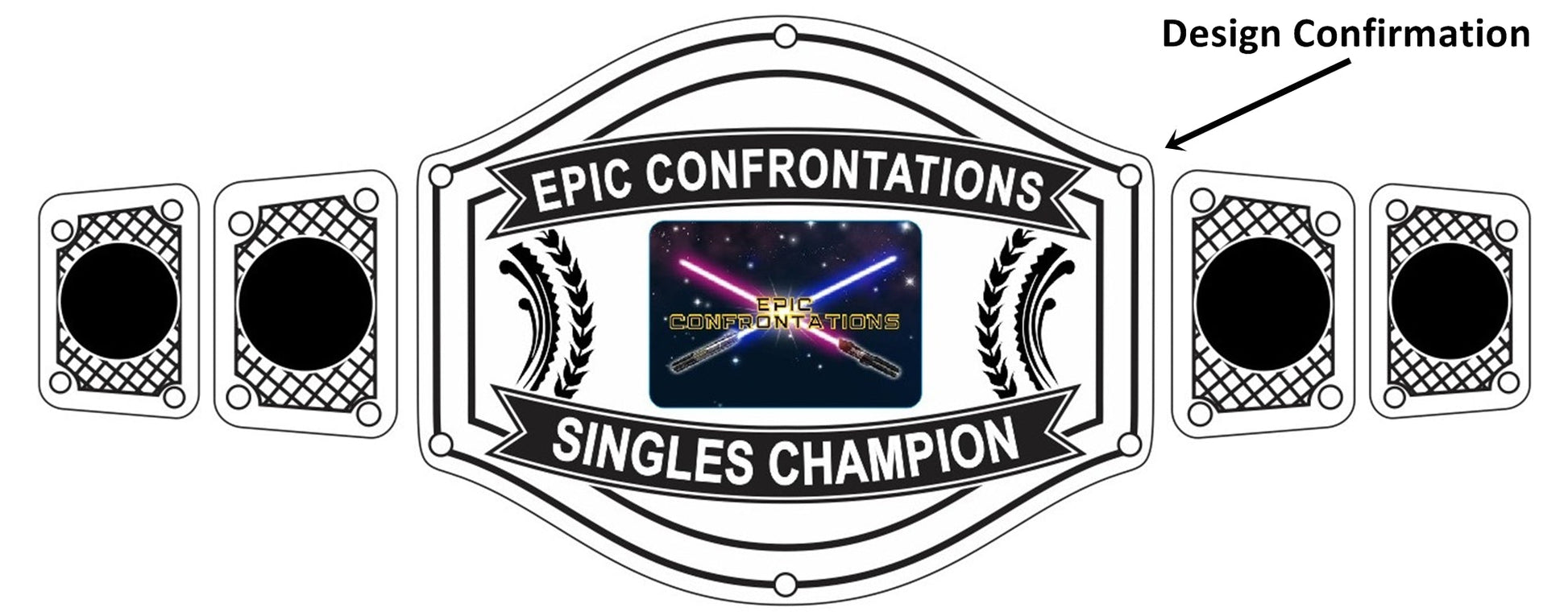 Custom Neon Light Sword Wrestling Championship Belt poshleathers-14b7