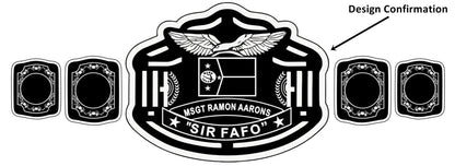 Custom Name and Flag Wrestling Championship Belt - Ex Race Gear