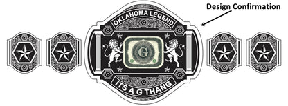 Custom Name and G Logo Wrestling Championship Belt poshleathers-14b7