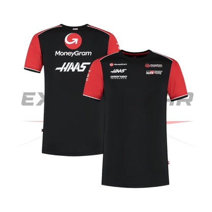 Haas F1 Moneygram 2025 Team T-Shirt - Black Ex Race Gear