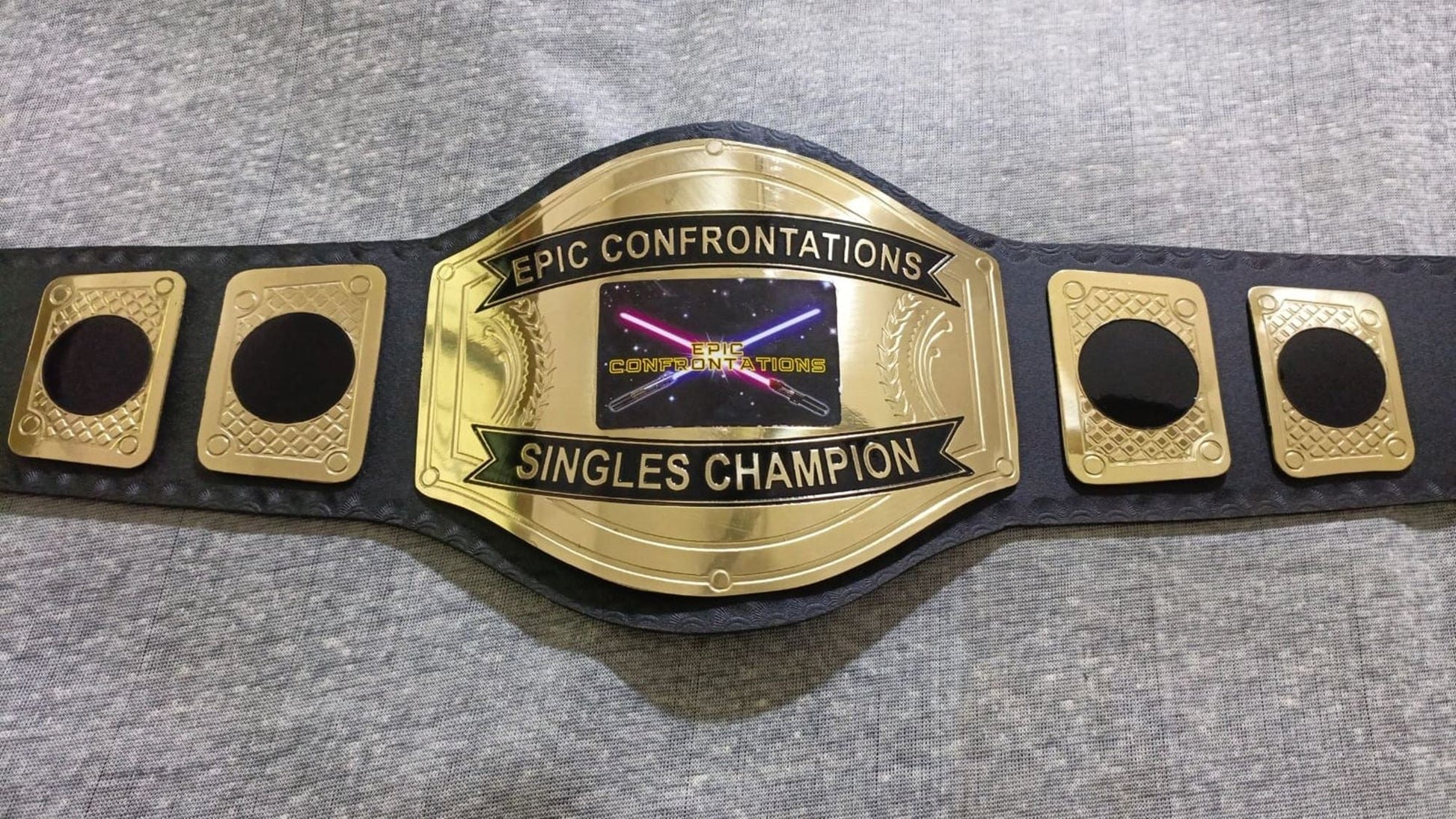 Custom Neon Light Sword Wrestling Championship Belt poshleathers-14b7