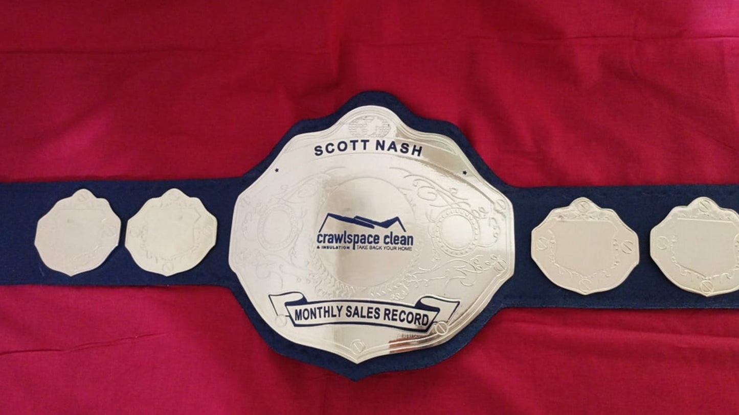 Custom Monthly Sales Record  Wrestling Championship Belt poshleathers-14b7