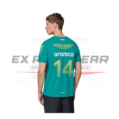 Aston Martin Aramco Cognizant F1 2025 Fernando Alonso Team Driver T-Shirt Ex Race Gear
