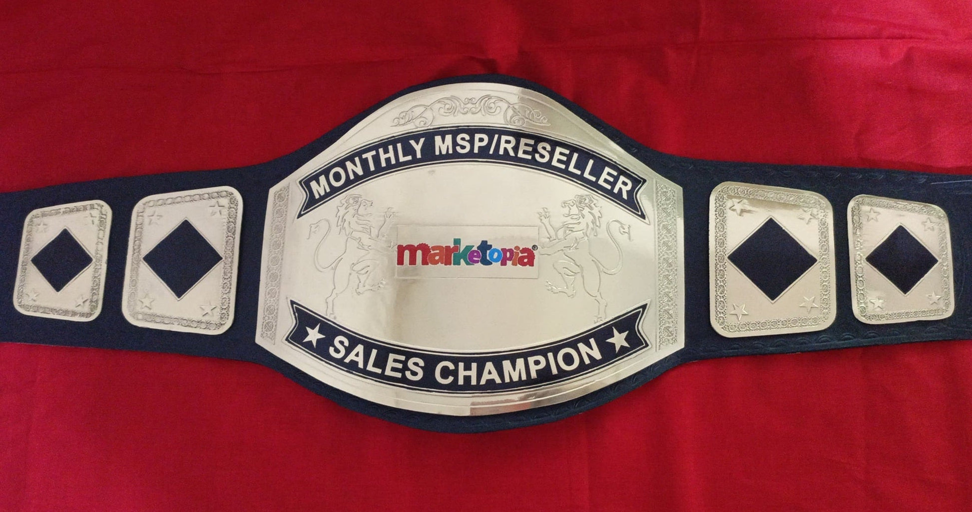 Custom Name and Marketopia Logo Wrestling Championship Belt poshleathers-14b7