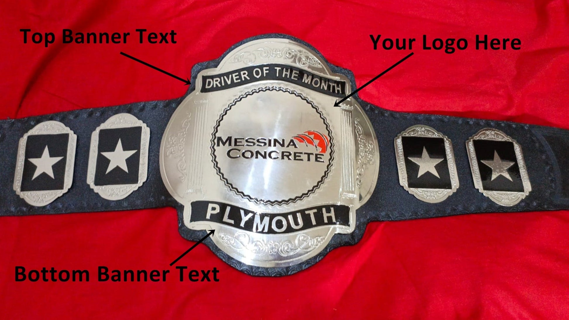 Custom Name and Messina Concrete Logo Wrestling Championship Belt - Customize Wrestling Belts