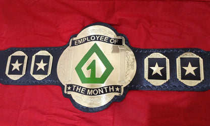 Custom Name and One Triangle Logo Wrestling Championship Belt poshleathers-14b7