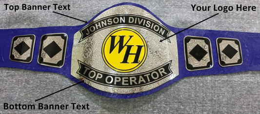 Custom Name and WH Logo Wrestling Championship Belt - Customize Wrestling Belts