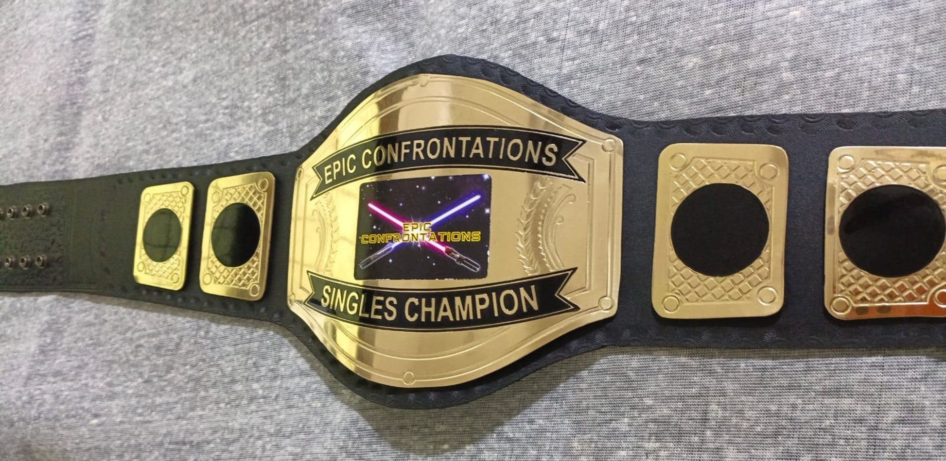 Custom Neon Light Sword Wrestling Championship Belt poshleathers-14b7