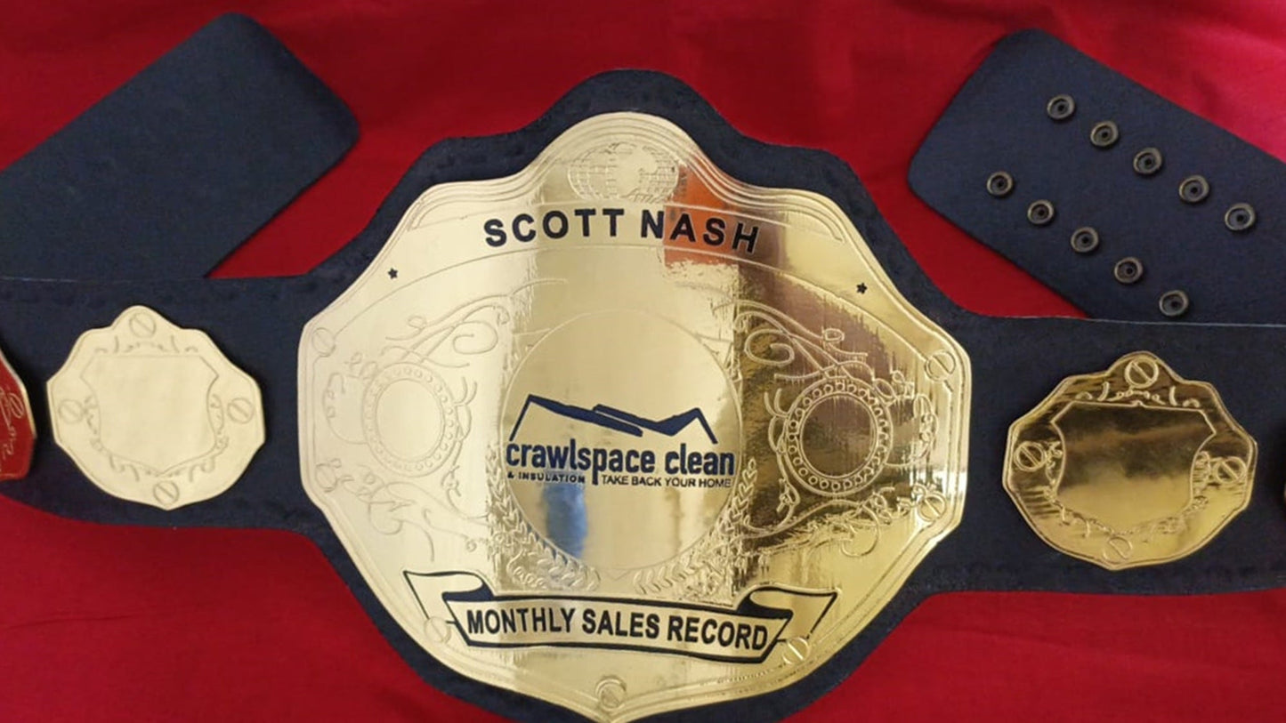 Custom Monthly Sales Record  Wrestling Championship Belt poshleathers-14b7