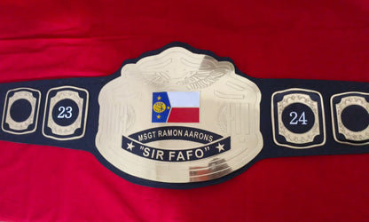 Custom Name and Flag Wrestling Championship Belt - Ex Race Gear