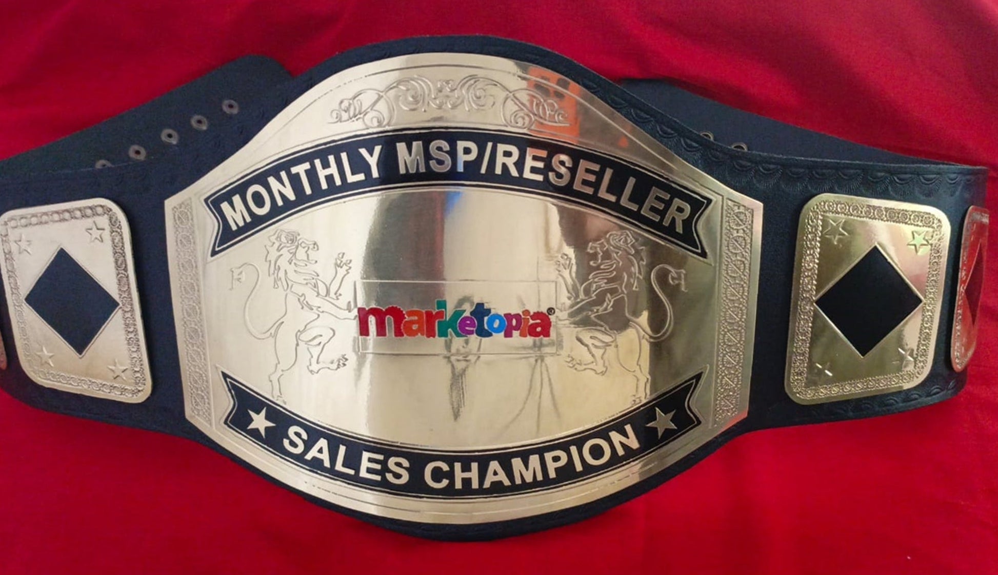 Custom Name and Marketopia Logo Wrestling Championship Belt poshleathers-14b7