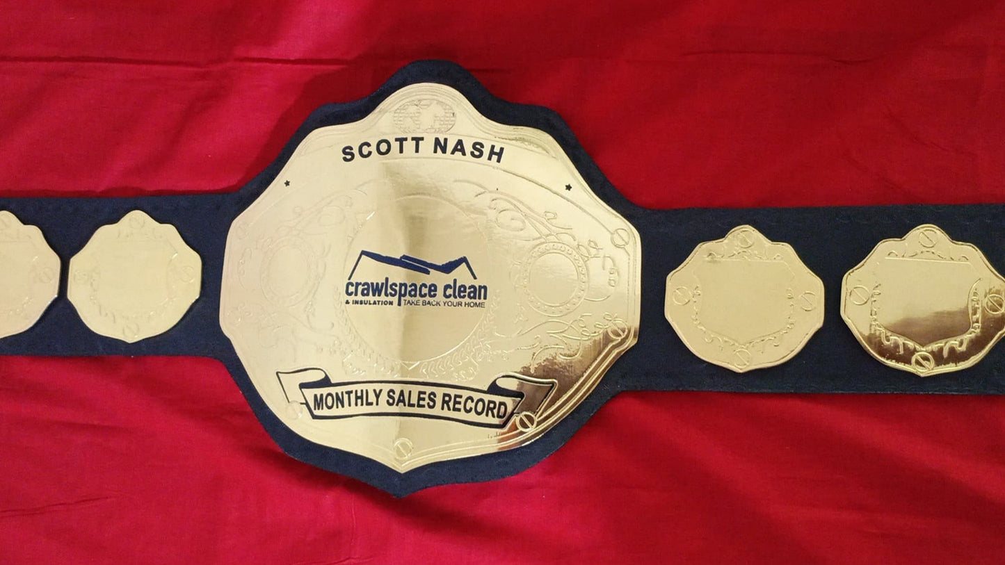 Custom Monthly Sales Record  Wrestling Championship Belt poshleathers-14b7