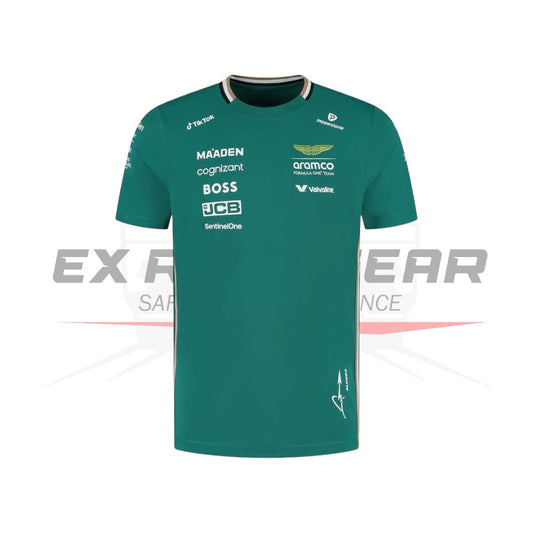 Aston Martin Aramco Cognizant F1 2025 Fernando Alonso Team Driver T-Shirt Ex Race Gear