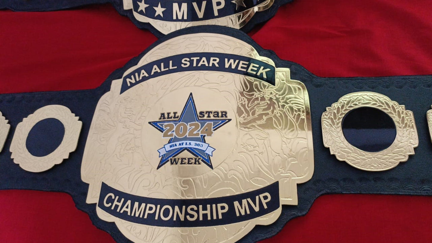 Custom Name and Star Logo Wrestling Championship Belt poshleathers-14b7