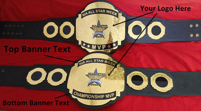 Custom Name and Star Logo Wrestling Championship Belt - Customize Wrestling Belts