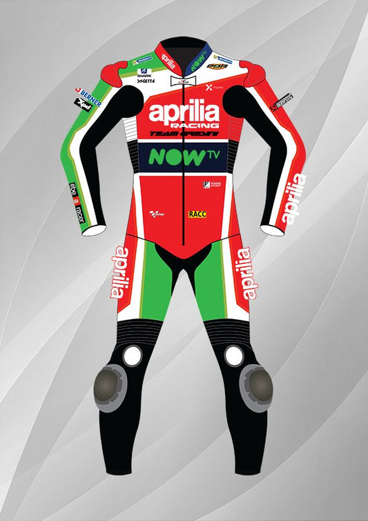 Aleix Espargaro Aprilia tuono v4 MotoGP 2018 Leather Race Suit MotoLords