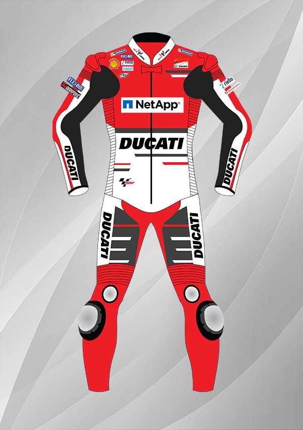 Andrea Dovizioso 2018 Ducati MotoGP Leather Race Suit MotoLords