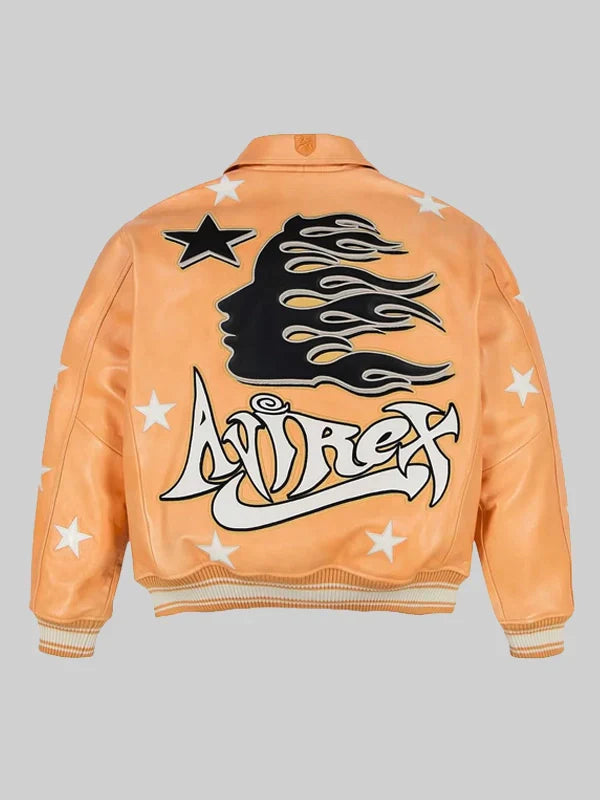 Hellstar x Avirex Leather Vintage Racing Jacket SHABA Collection