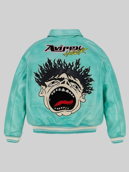 Hellstar x Avirex Leather Vintage Racing Jacket SHABA Collection