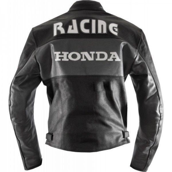 Black Honda Motorbike Real Cowhide Leather Jacket 3A MOTO LEATHER