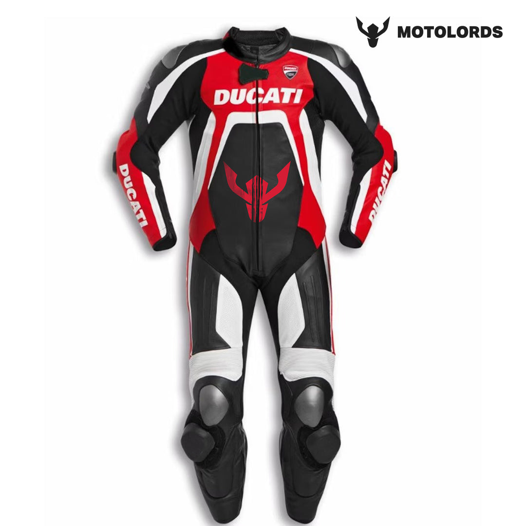Ducati Moto Lords Motorcycle Leather Racing Suit - Premium Cowhide/Alpinestars Inspired Design MotoLords