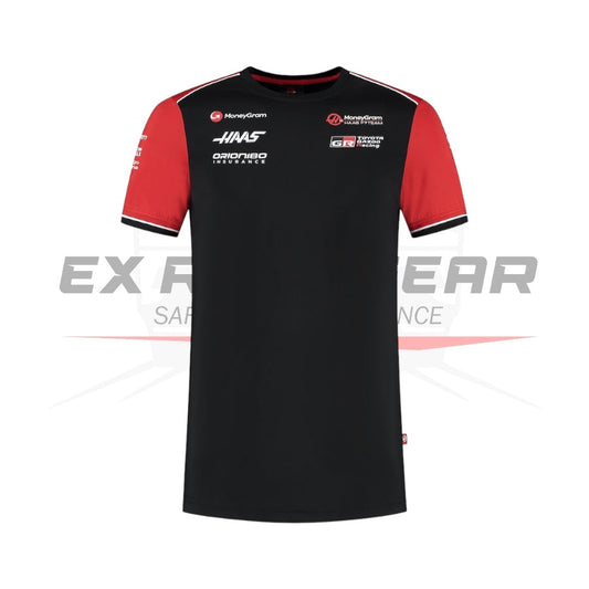 Haas F1 Moneygram 2025 Team T-Shirt - Black Ex Race Gear