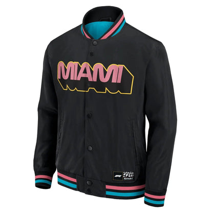 Formula 1 Miami Sateen Jacket | Stylish Lightweight F1 Outerwear - Speedxcrafts