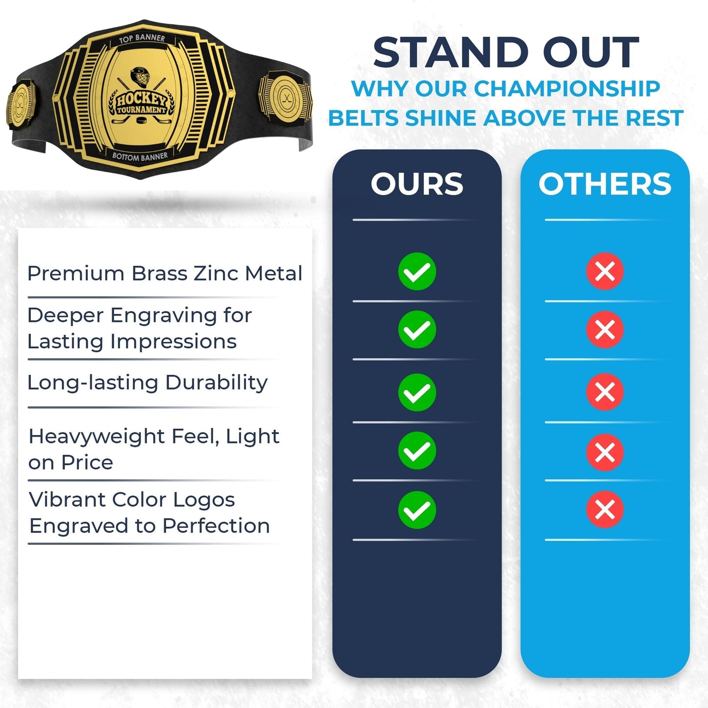 Hockey Championship Belt Customize Wrestling Belts