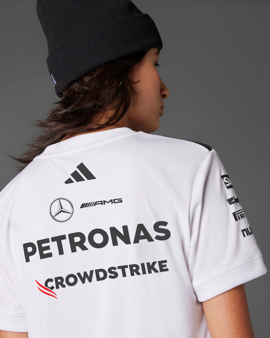 Womens 2025 Team Driver Tee White Mercedes-AMG PETRONAS F1 Team