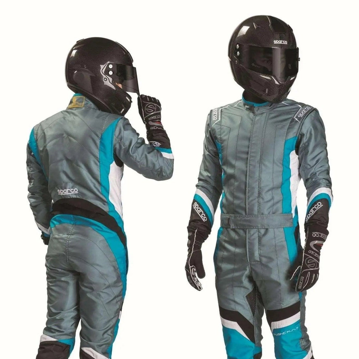 Sparco X-Light KS-7 Replica Kart Suit - Black/Grey Lightweight Racing - Speedxcrafts