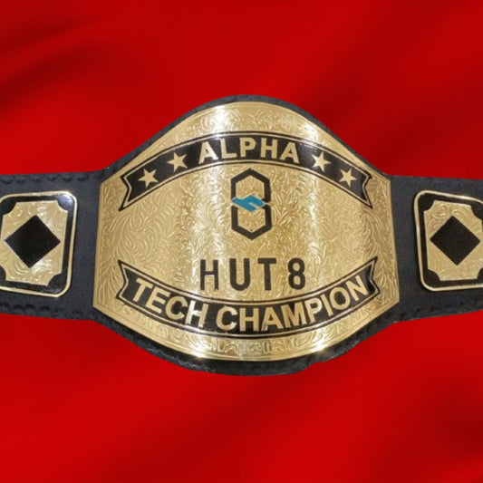 Custom Name and Hut 8 Logo Wrestling Championship Belt poshleathers-14b7
