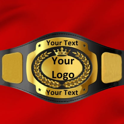 Custom Name and Logo Wrestling Championship Belt poshleathers-14b7