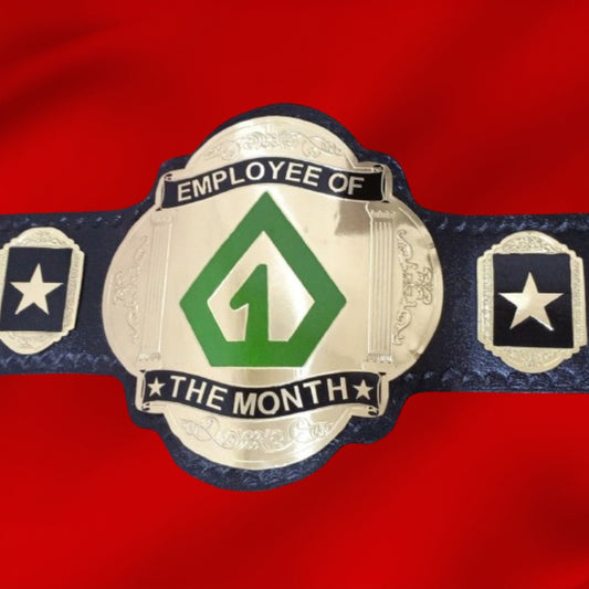 Custom Name and One Triangle Logo Wrestling Championship Belt poshleathers-14b7