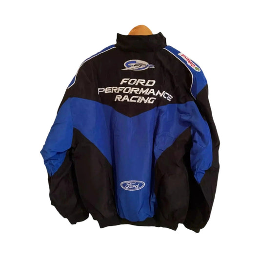 Vintage Navy/Blue Ford Performance Racing Bomber Jacket - Speedxcrafts