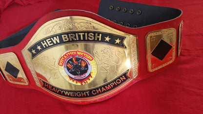Custom HEW British Wrestling Championship Belt poshleathers-14b7